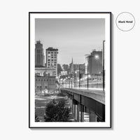 Youngstown Skyline Black and White Fine Art Photo Print, Downtown Ohio Poster
