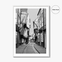 The Shambles York Black and White Fine Art Photo Print, England UK, Wall Poster