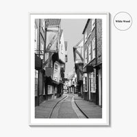 The Shambles York Black and White Fine Art Photo Print, England UK, Wall Poster