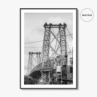 Williamsburg Bridge New York Black and White Fine Art Photo Print, Brooklyn NYC, Poster
