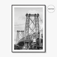 Williamsburg Bridge New York Black and White Fine Art Photo Print, Brooklyn NYC, Poster