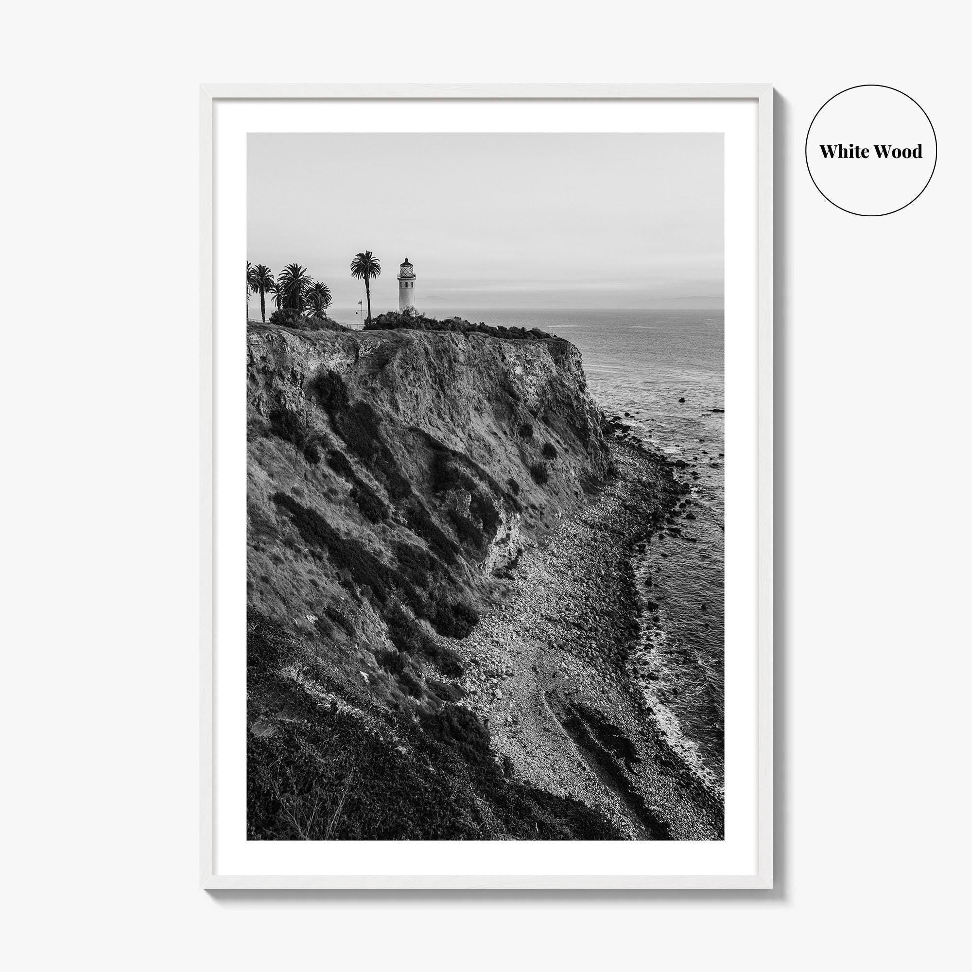 Rancho Palos Verdes Black and White Fine Art Photo Print, Point Vicente Lighthouse Poster