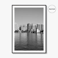 West Palm Beach Skyline Black and White Fine Art Photo Print, Florida Poster