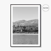 Santa Barbara Black and White Fine Art Photo Print, California Coastline, Stearns Wharf, USA