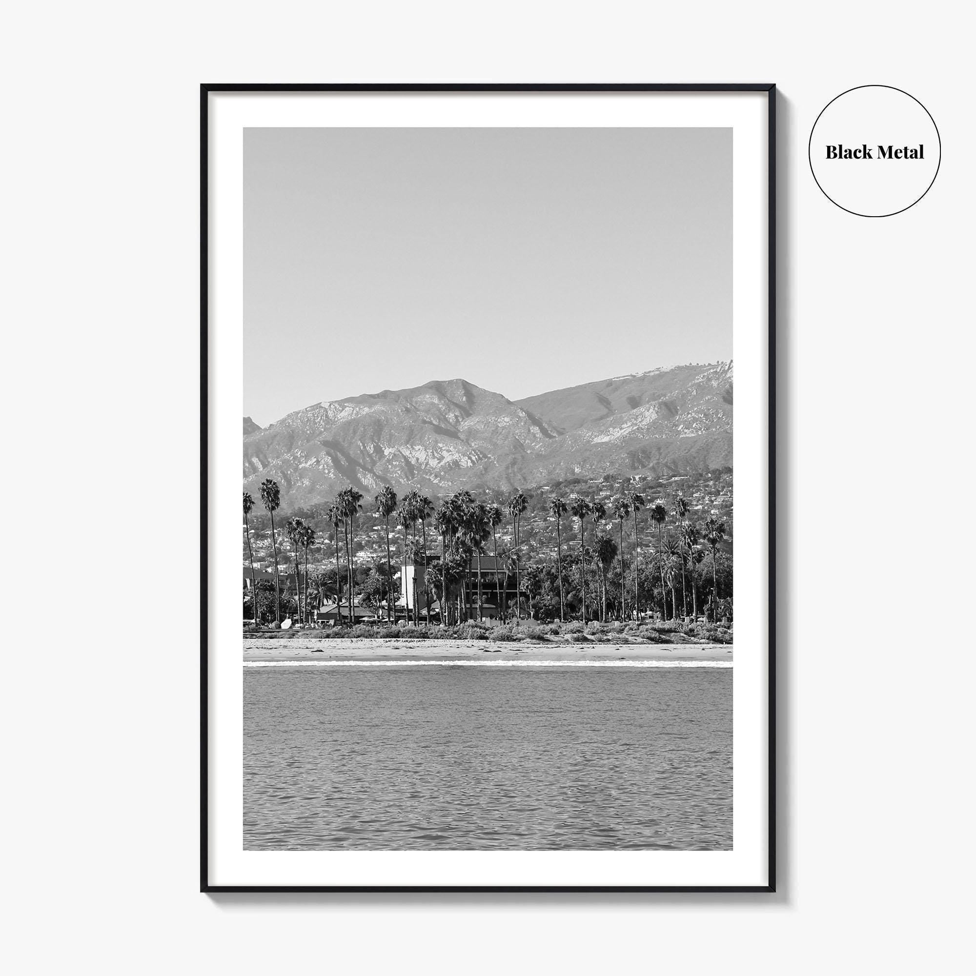 Santa Barbara Black and White Fine Art Photo Print, California Coastline, Stearns Wharf, USA