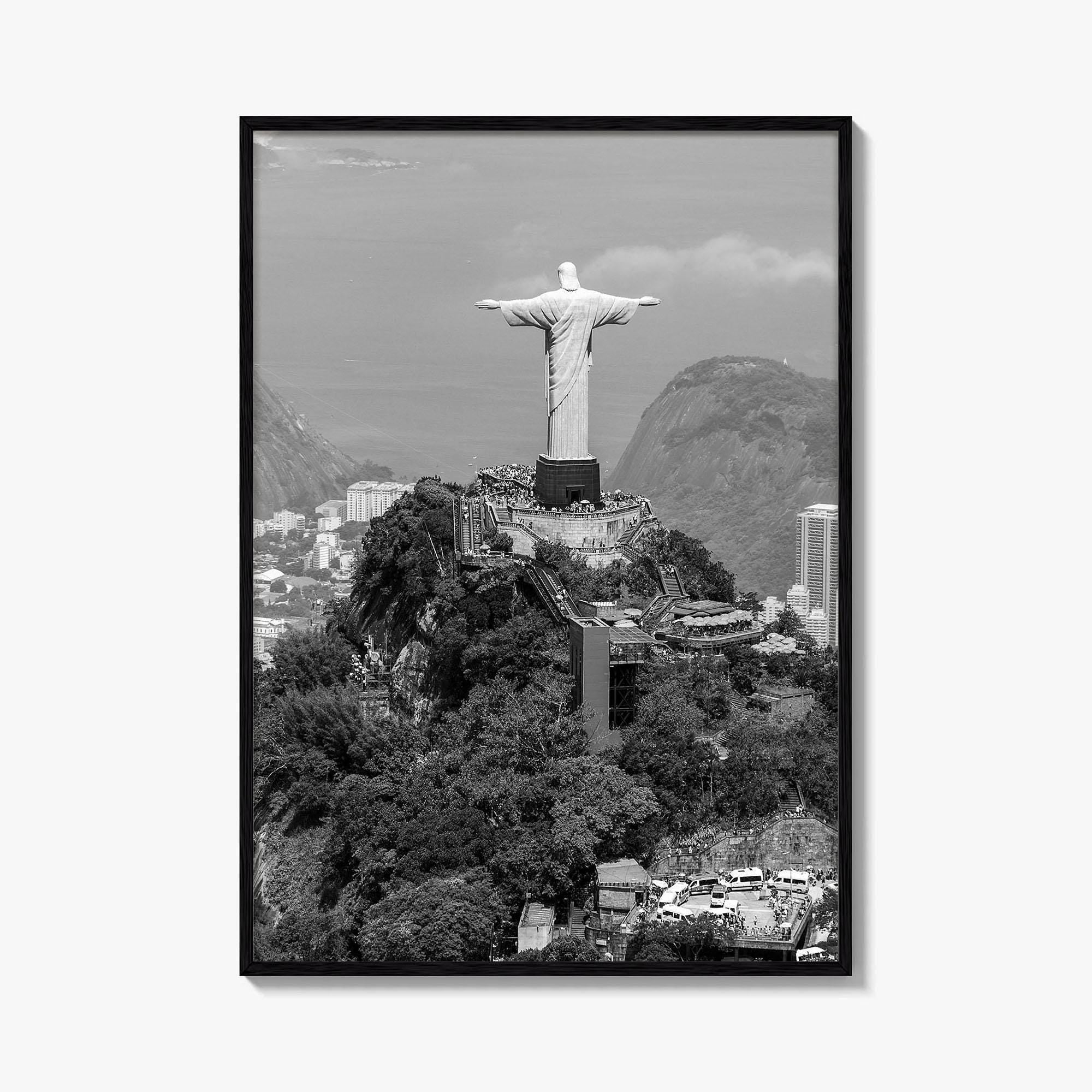 Rio de Janeiro Black and White Fine Art Photo Print, Christ the Redeemer, Brazil Poster