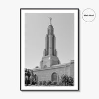 Redlands Black and White Fine Art Photo Print, Mormon Temple, California Poster, San Bernardino