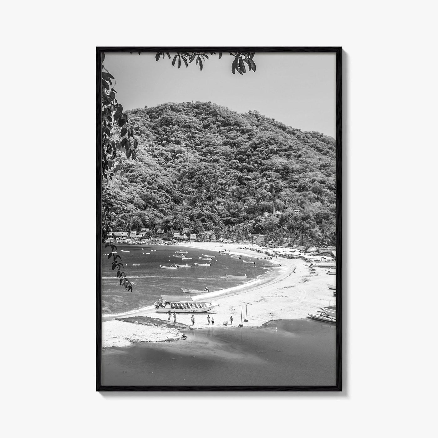 Yelapa Black and White Fine Art Photo Print, Riviera Nayarit, Mexico, Puerto Vallarta Poster
