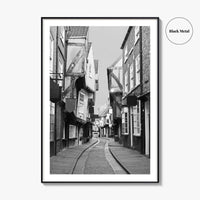 The Shambles York Black and White Fine Art Photo Print, England UK, Wall Poster