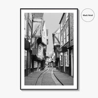 The Shambles York Black and White Fine Art Photo Print, England UK, Wall Poster
