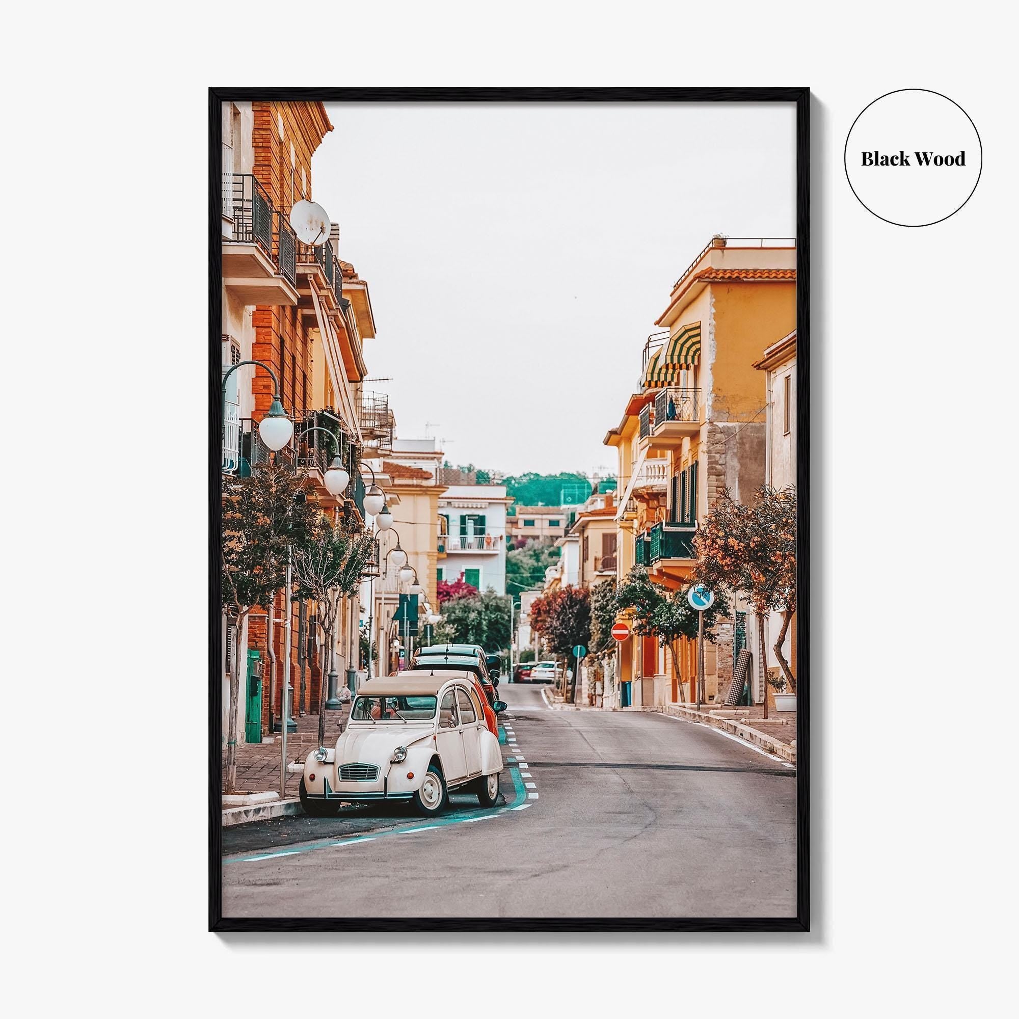 Scauri Italy Fine Art Photo Print, Italian Street, Vintage Car, Minturno Lazio Wall Poster