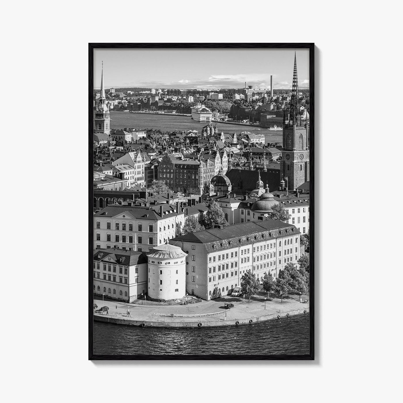 Stockholm Skyline Black and White Fine Art Photo Print, Gamla Stan, Sweden Poster