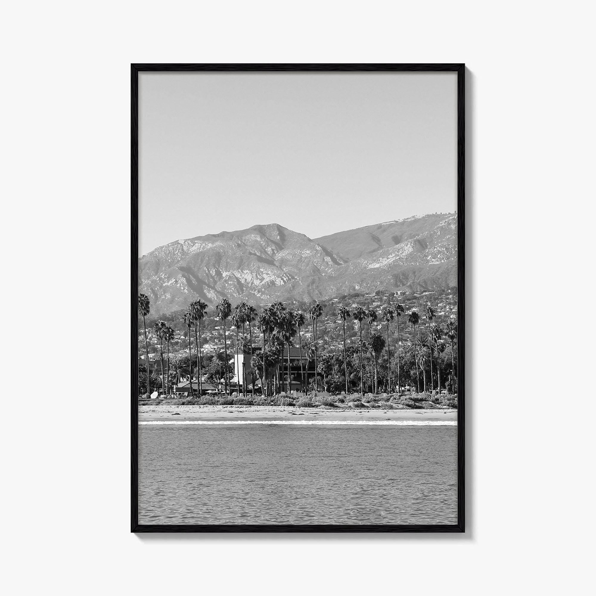 Santa Barbara Black and White Fine Art Photo Print, California Coastline, Stearns Wharf, USA