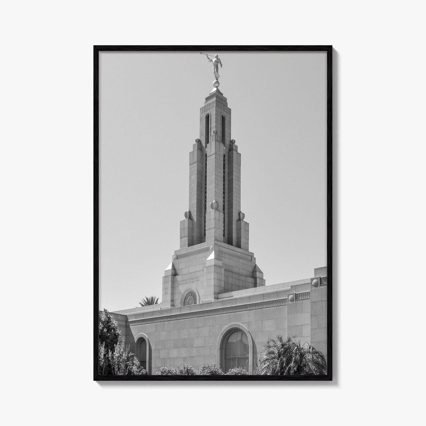 Redlands Black and White Fine Art Photo Print, Mormon Temple, California Poster, San Bernardino