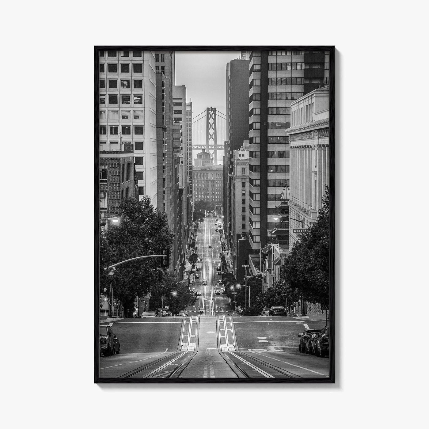 San Francisco Skyline Black and White Fine Art Photo Print, Bay Bridge, California Poster
