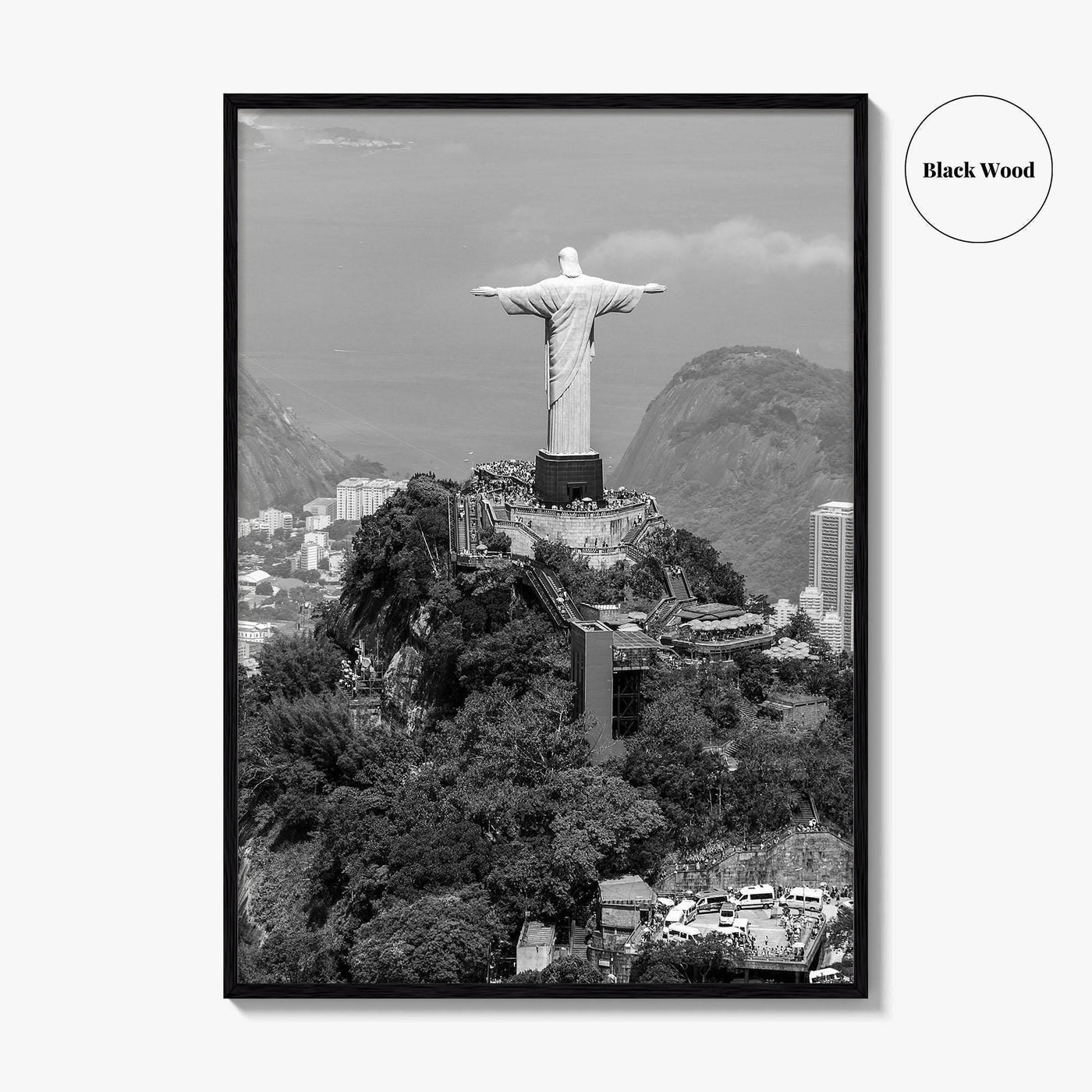 Rio de Janeiro Black and White Fine Art Photo Print, Christ the Redeemer, Brazil Poster