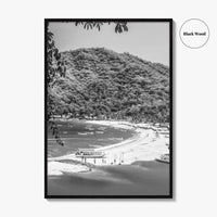 Yelapa Black and White Fine Art Photo Print, Riviera Nayarit, Mexico, Puerto Vallarta Poster