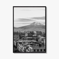 Yerevan Black and White Fine Art Photo Print, Armenia Wall Poster, Mount Ararat, Cascade