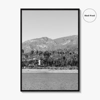 Santa Barbara Black and White Fine Art Photo Print, California Coastline, Stearns Wharf, USA
