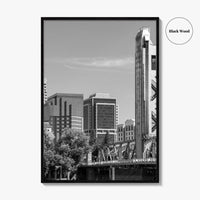 Sacramento Skyline Black and White Fine Art Photo Print, Tower Bridge, California Poster