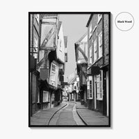 The Shambles York Black and White Fine Art Photo Print, England UK, Wall Poster