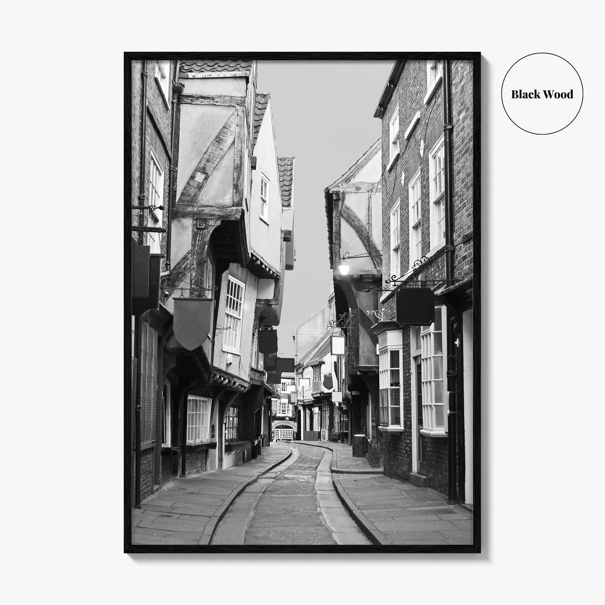 The Shambles York Black and White Fine Art Photo Print, England UK, Wall Poster