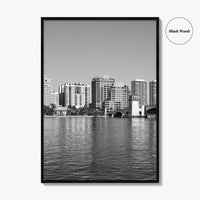 West Palm Beach Skyline Black and White Fine Art Photo Print, Florida Poster