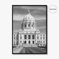 St Paul Black and White Fine Art Photo Print, State Capitol, Minnesota Poster