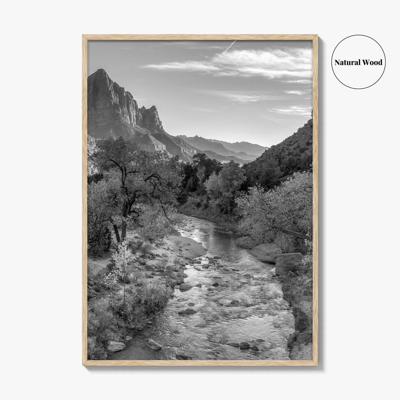 Zion National Park Black and White Fine Art Photo Print, Watchman, Utah USA Poster