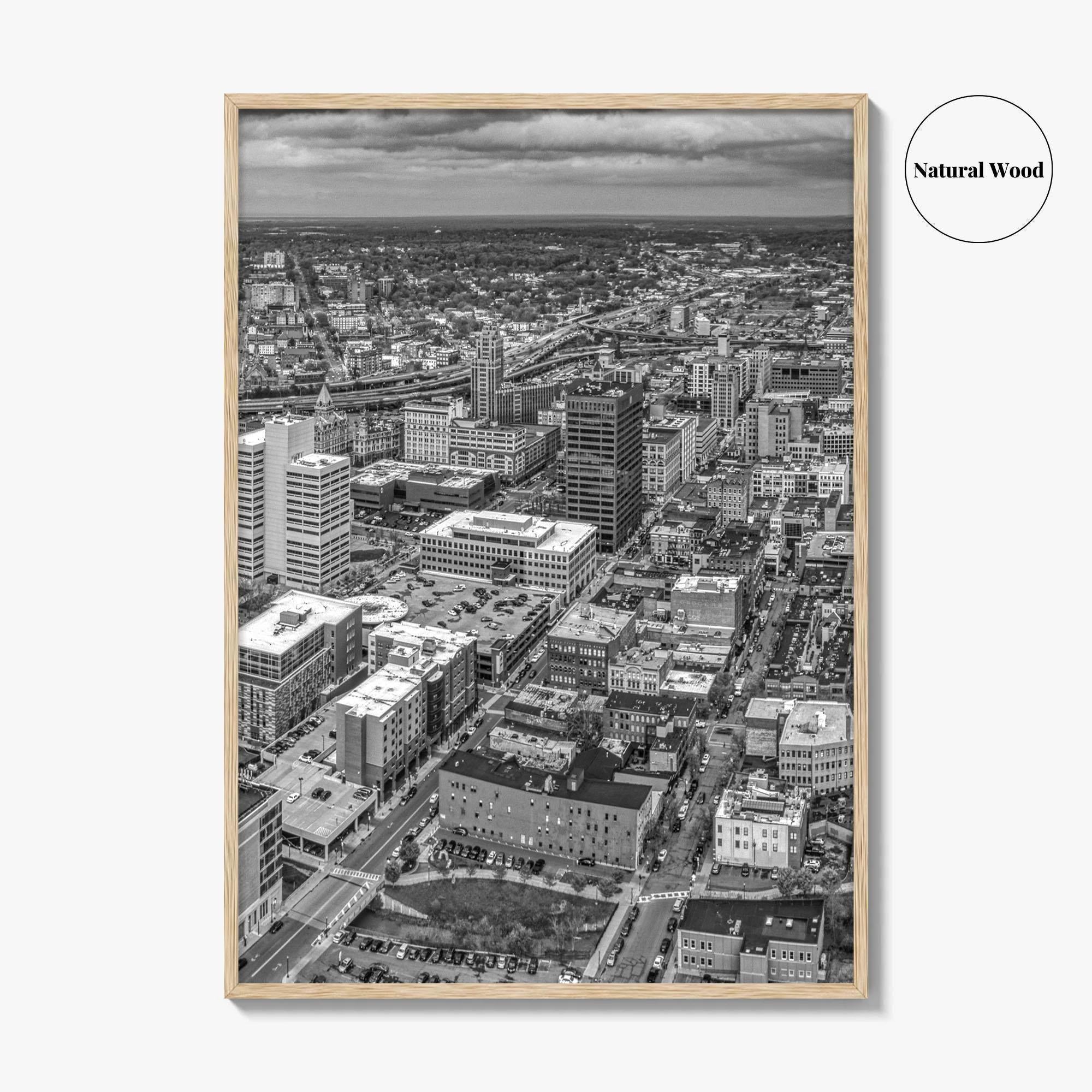 Syracuse Skyline Black and White Fine Art Photo Print, New York City Poster