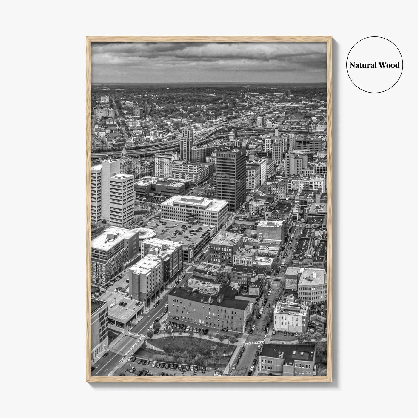 Syracuse Skyline Black and White Fine Art Photo Print, New York City Poster