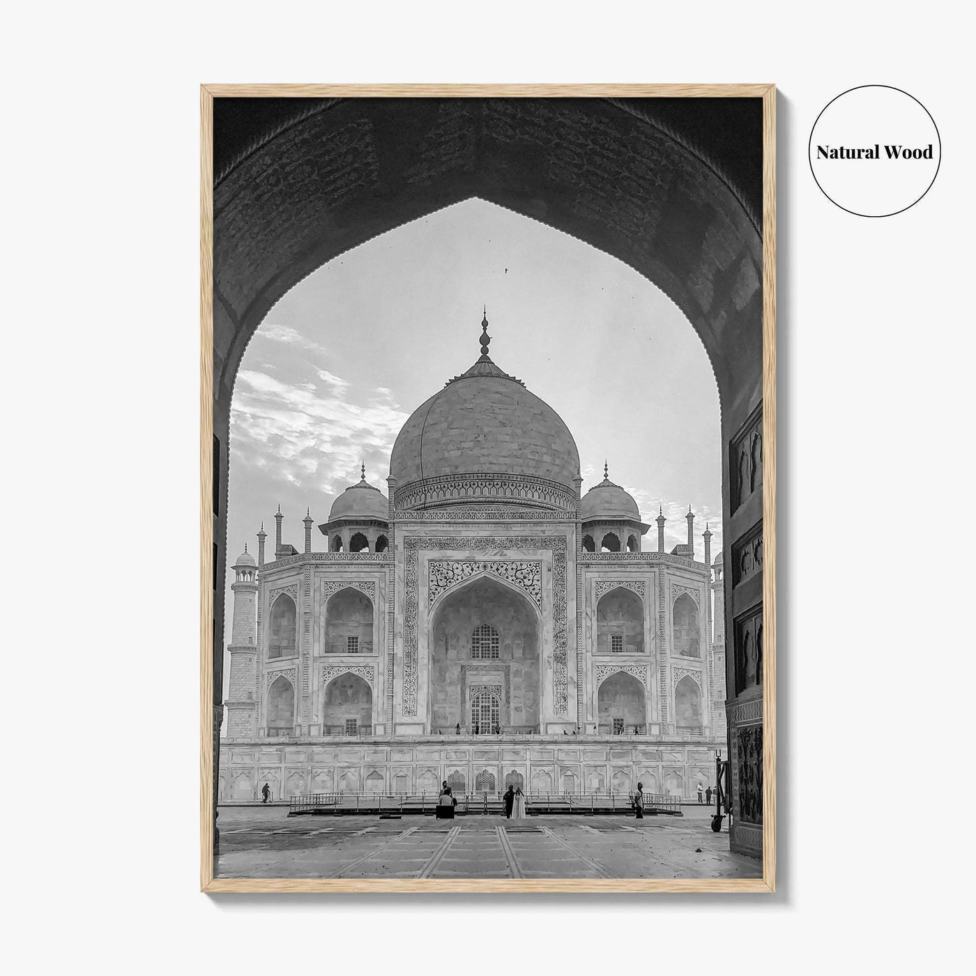 Taj Mahal Black and White Fine Art Photo Print, Agra India Poster