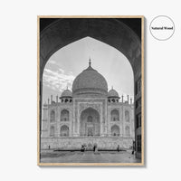 Taj Mahal Black and White Fine Art Photo Print, Agra India Poster