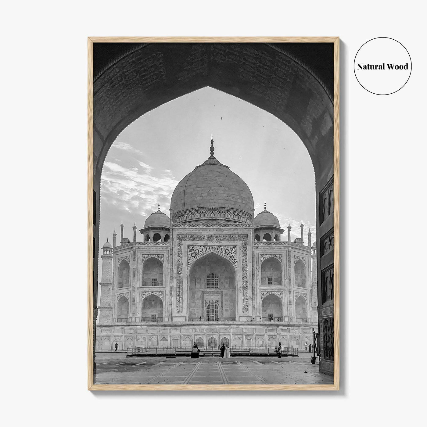 Taj Mahal Black and White Fine Art Photo Print, Agra India Poster