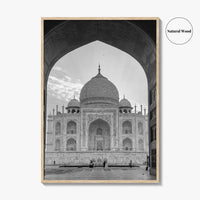 Taj Mahal Black and White Fine Art Photo Print, Agra India Poster