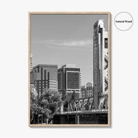 Sacramento Skyline Black and White Fine Art Photo Print, Tower Bridge, California Poster