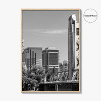 Sacramento Skyline Black and White Fine Art Photo Print, Tower Bridge, California Poster