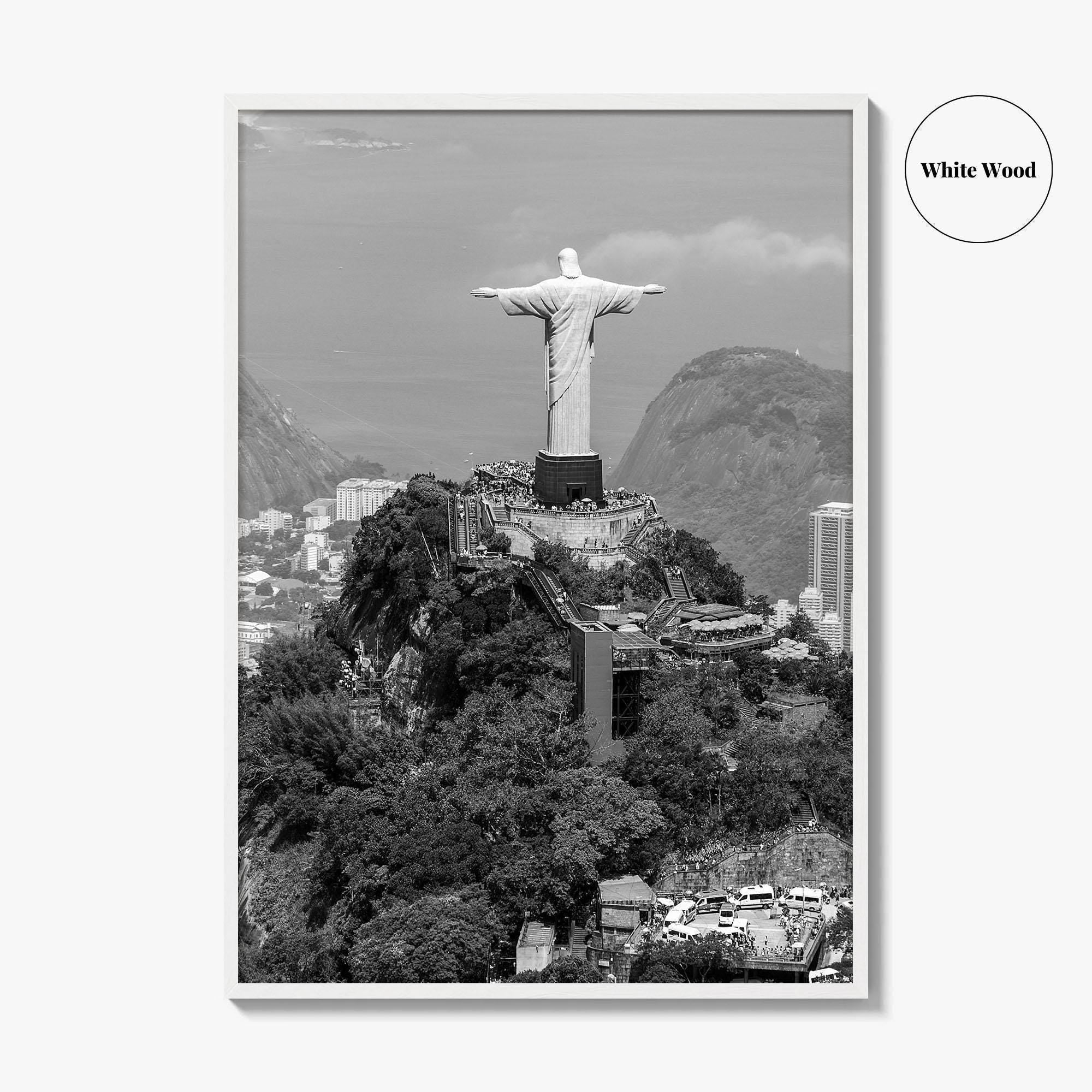 Rio de Janeiro Black and White Fine Art Photo Print, Christ the Redeemer, Brazil Poster