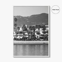 Santa Barbara Black and White Fine Art Photo Print, California Beach Marina Poster