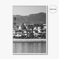 Santa Barbara Black and White Fine Art Photo Print, California Beach Marina Poster