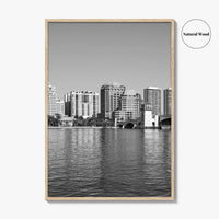 West Palm Beach Skyline Black and White Fine Art Photo Print, Florida Poster