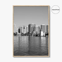 West Palm Beach Skyline Black and White Fine Art Photo Print, Florida Poster