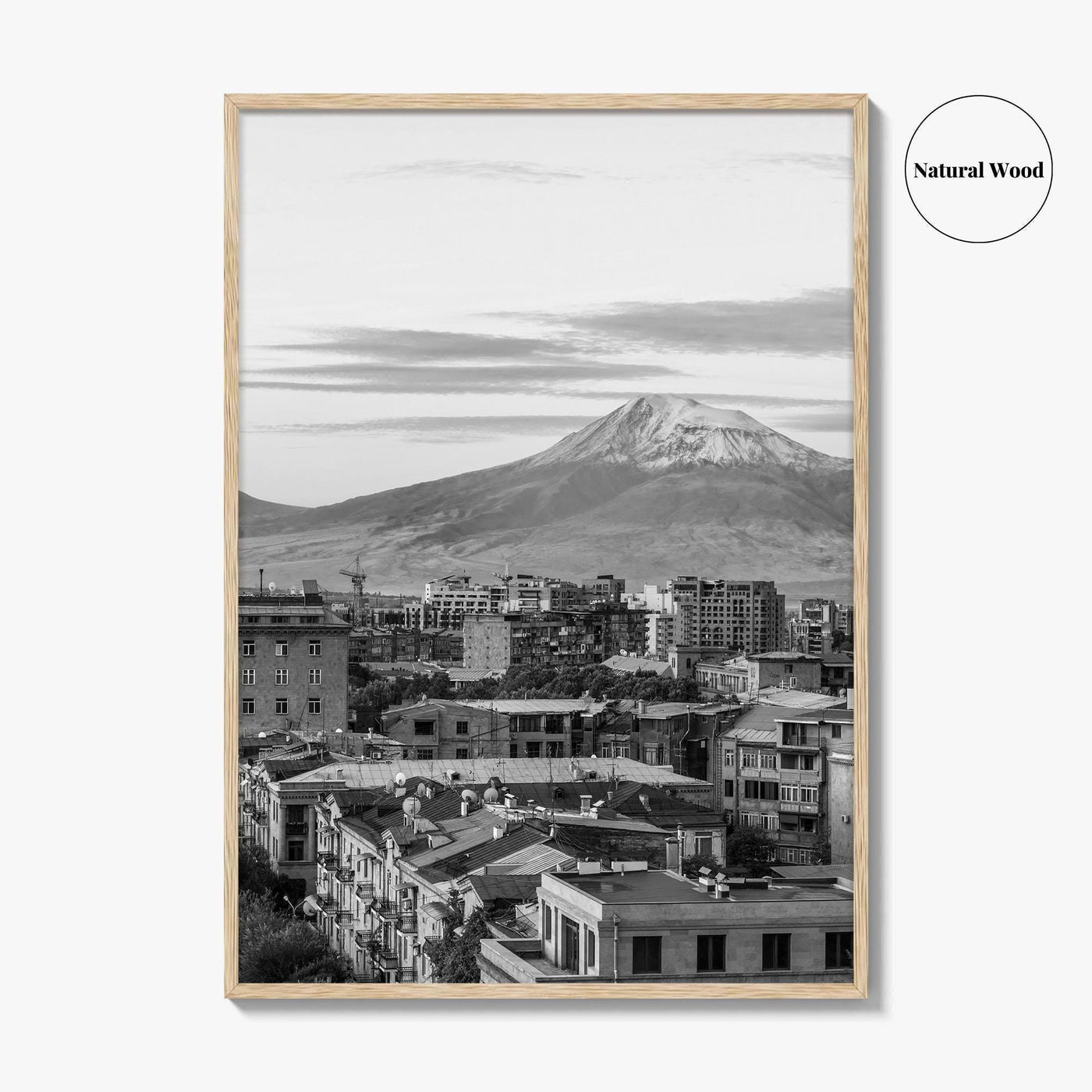 Yerevan Black and White Fine Art Photo Print, Armenia Wall Poster, Mount Ararat, Cascade
