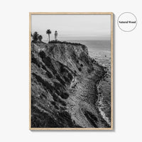 Rancho Palos Verdes Black and White Fine Art Photo Print, Point Vicente Lighthouse Poster