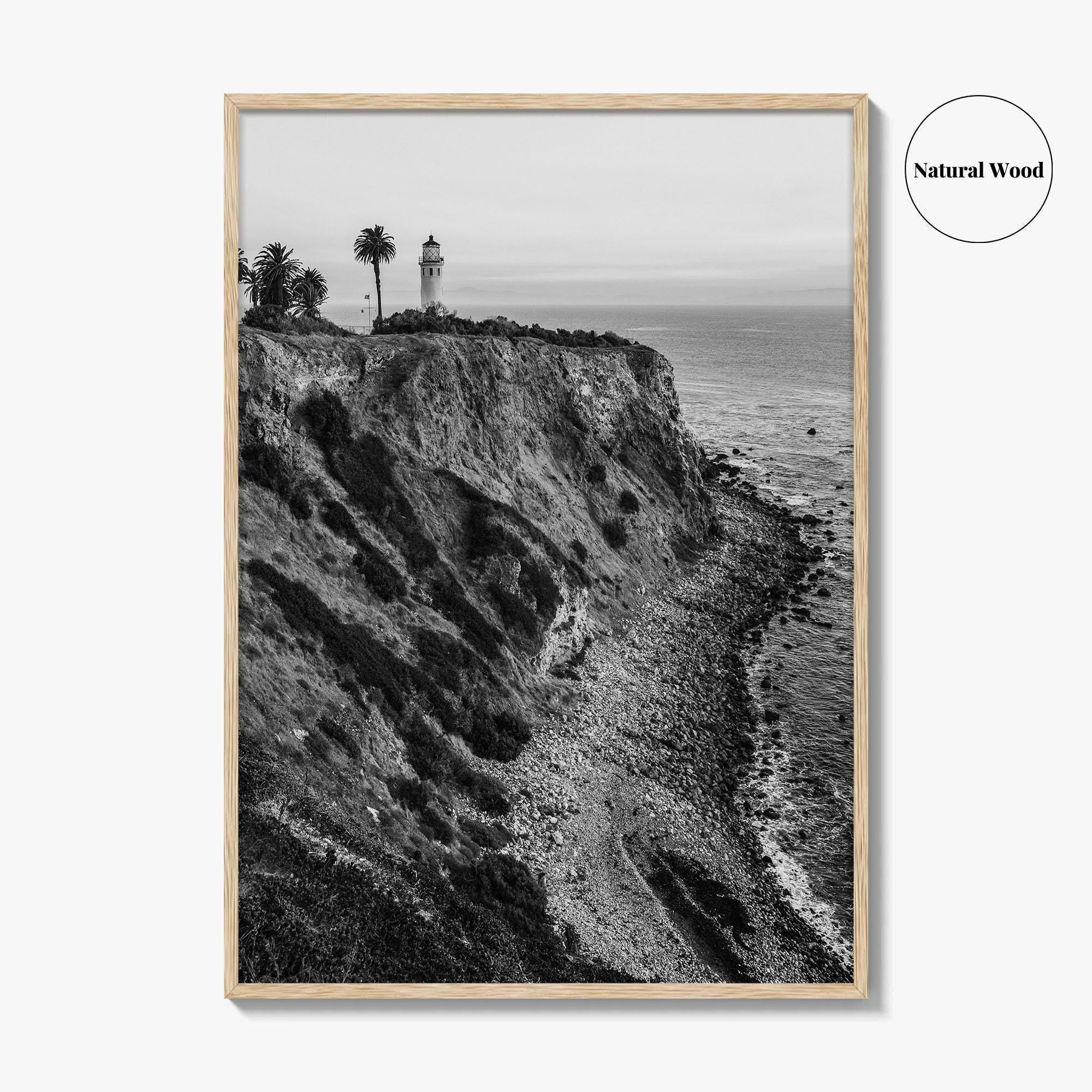 Rancho Palos Verdes Black and White Fine Art Photo Print, Point Vicente Lighthouse Poster