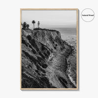 Rancho Palos Verdes Black and White Fine Art Photo Print, Point Vicente Lighthouse Poster