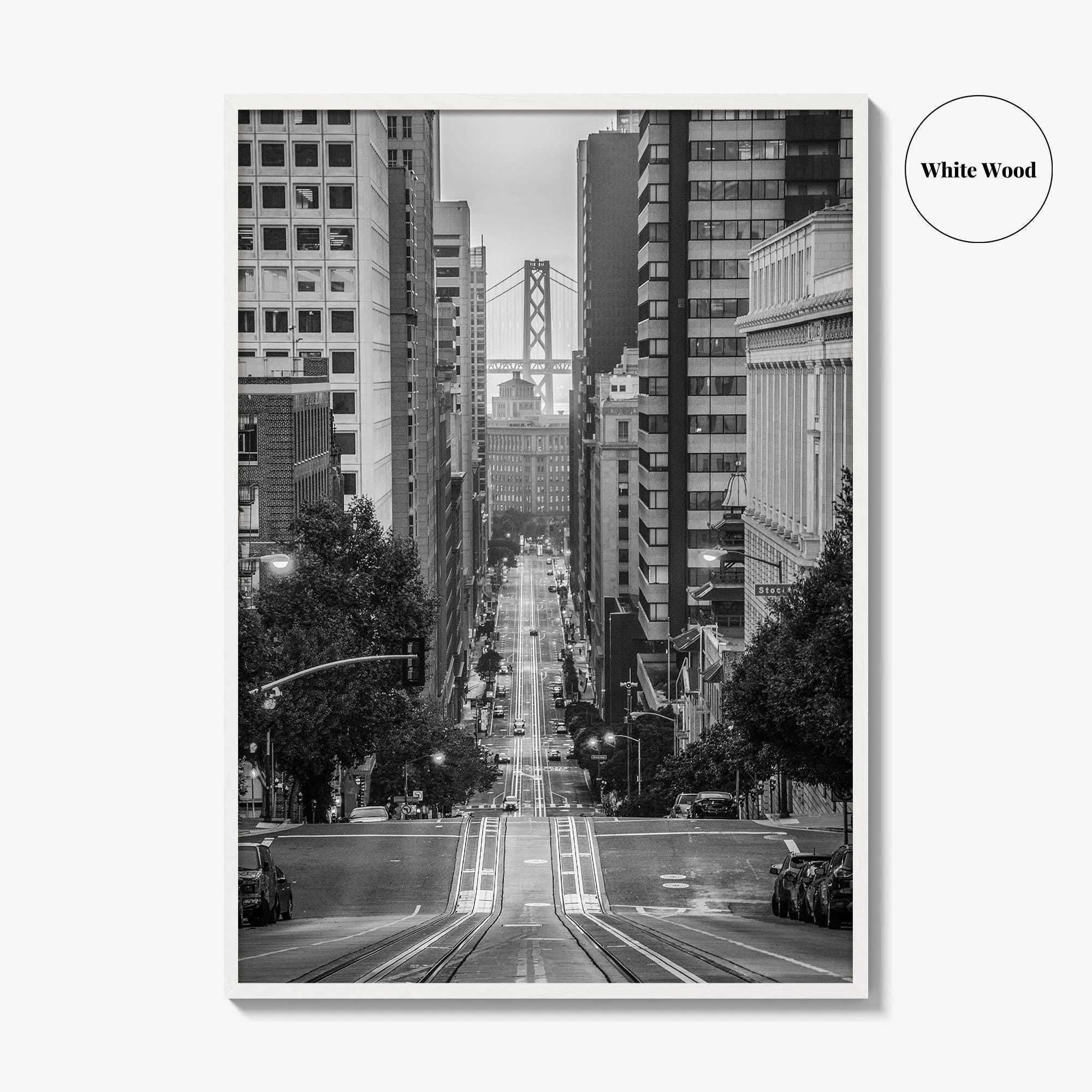 San Francisco Skyline Black and White Fine Art Photo Print, Bay Bridge, California Poster
