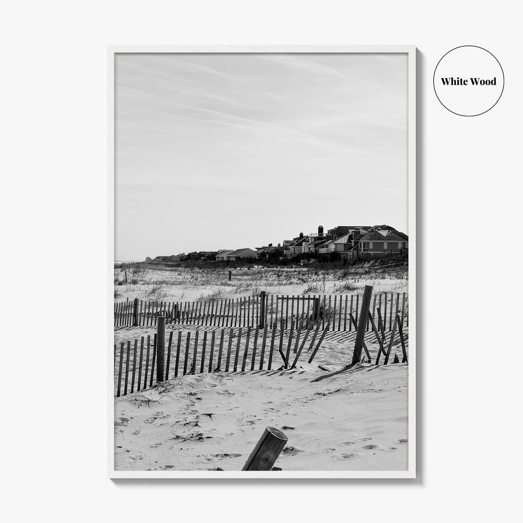 Rehoboth Beach Black and White Fine Art Photo Print, Delaware USA Wall Decor Poster