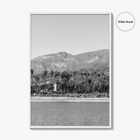 Santa Barbara Black and White Fine Art Photo Print, California Coastline, Stearns Wharf, USA