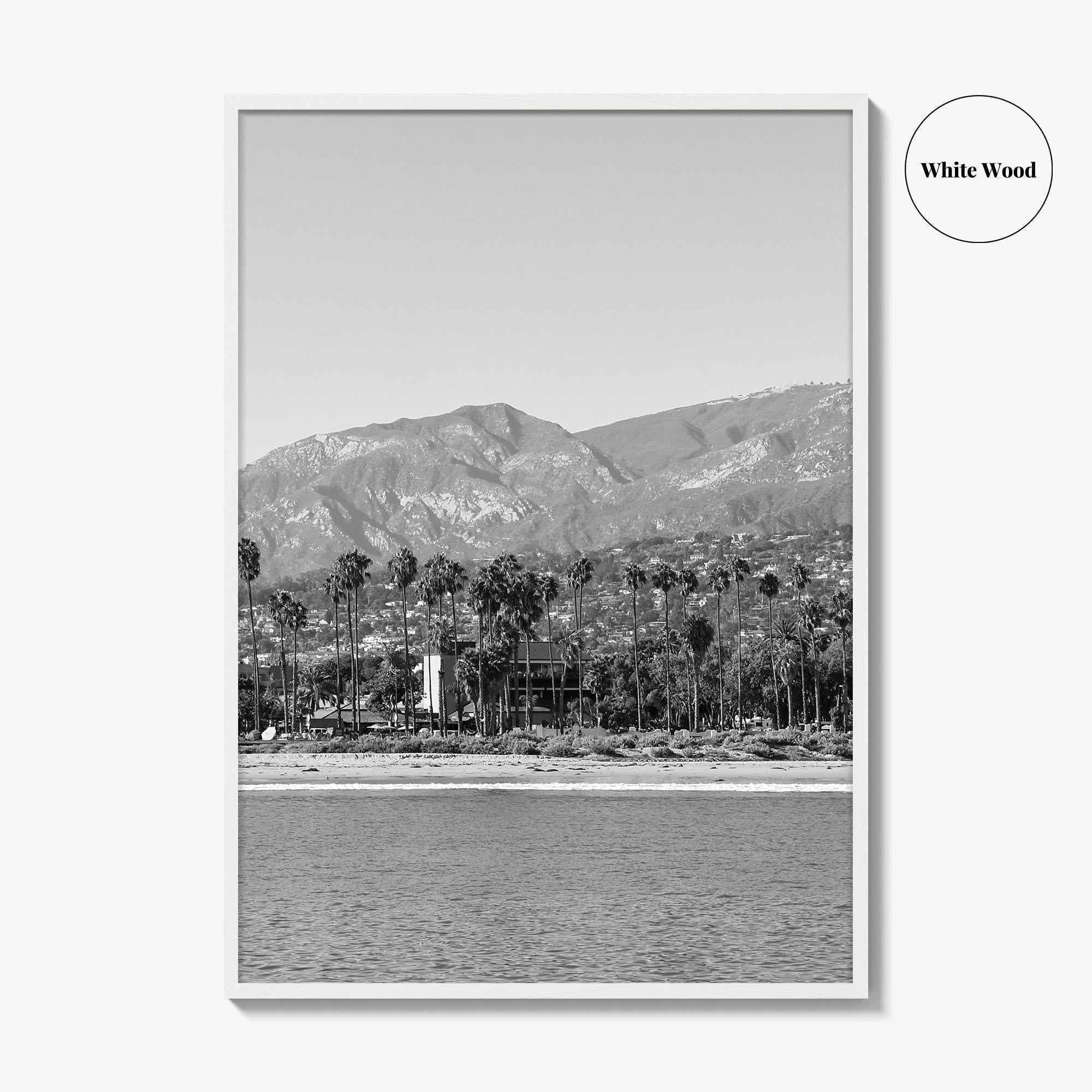 Santa Barbara Black and White Fine Art Photo Print, California Coastline, Stearns Wharf, USA